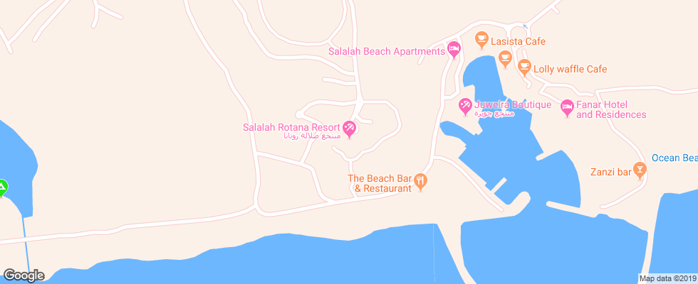 Отель Salalah Rotana Resort на карте Омана