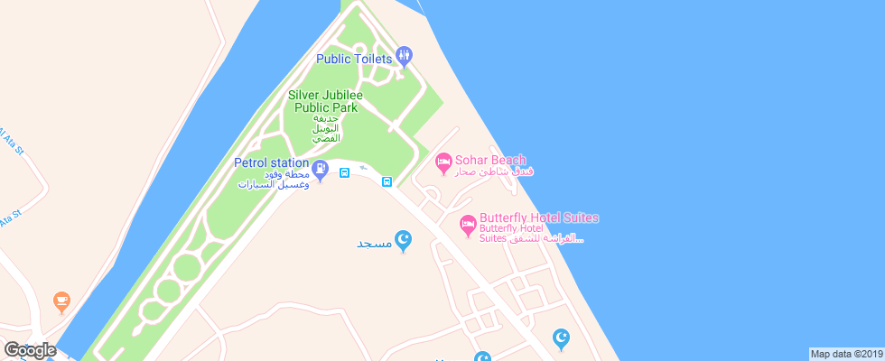 Отель Sohar Beach на карте Омана