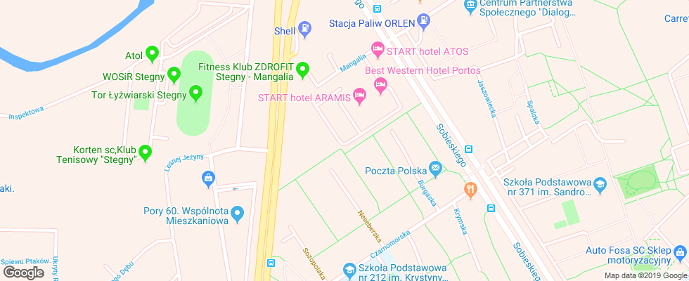 Отель Atos на карте Польши
