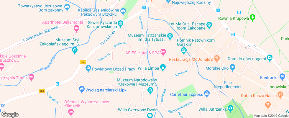 Отель Czarna Villa на карте Польши