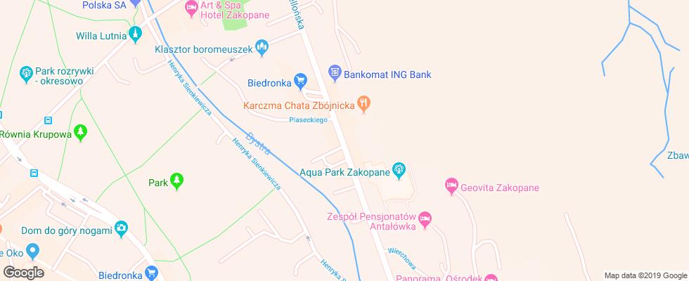 Отель Czarny Potok на карте Польши