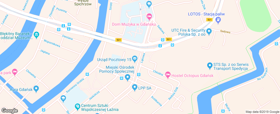 Отель Dom Muzyka на карте Польши