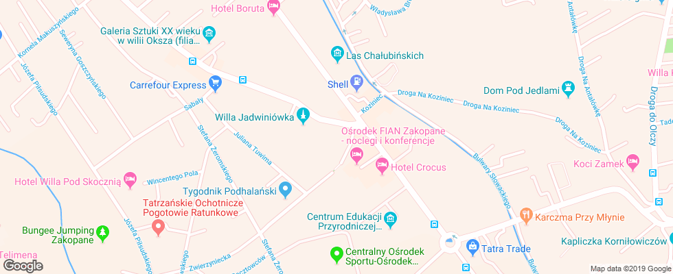 Отель Foluszowy Potok на карте Польши