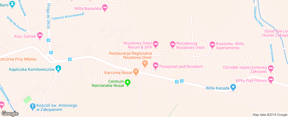 Отель Grand Nosalowy Dwor на карте Польши