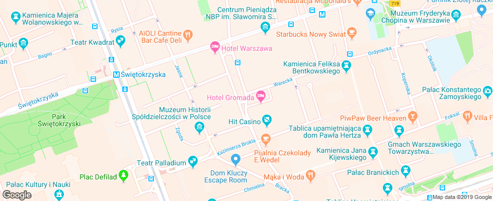 Отель Gromada Centrum на карте Польши