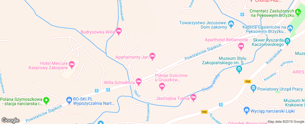 Отель Jan Apt на карте Польши