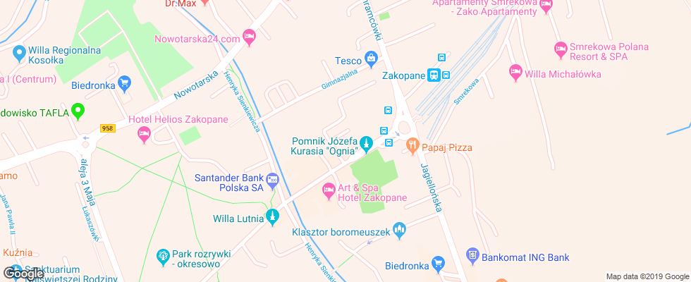 Отель Kolejarz на карте Польши