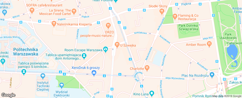 Отель Mdm на карте Польши