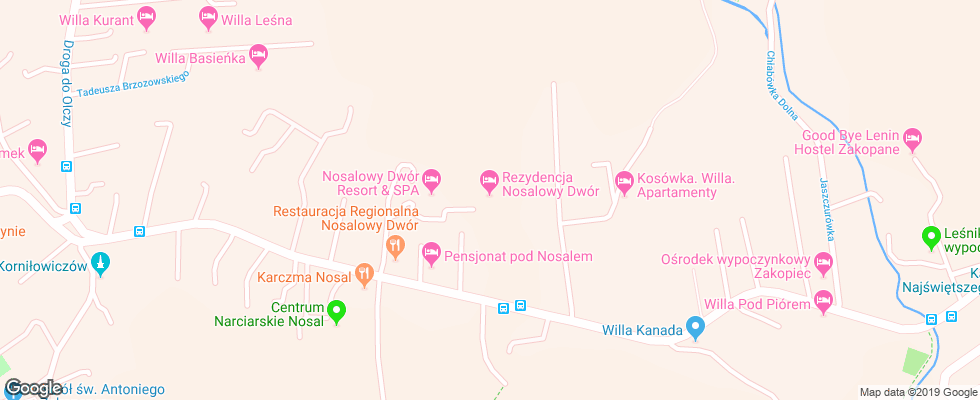 Отель Rezydencja Nosalowy Dwor на карте Польши