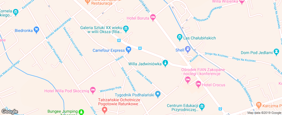 Отель Rezydencja Sienkiewiczowka на карте Польши
