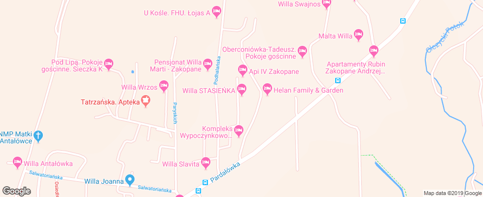 Отель Stasienka I Willa на карте Польши