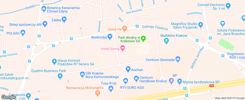Отель Swing на карте Польши