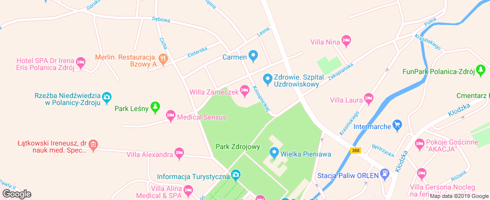 Отель Zameczek на карте Польши
