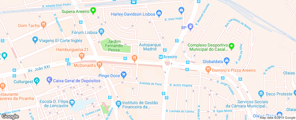 Отель Afrin Lisboa на карте Португалии