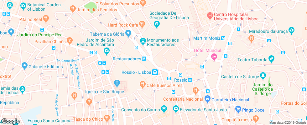 Отель Altis Avenida на карте Португалии