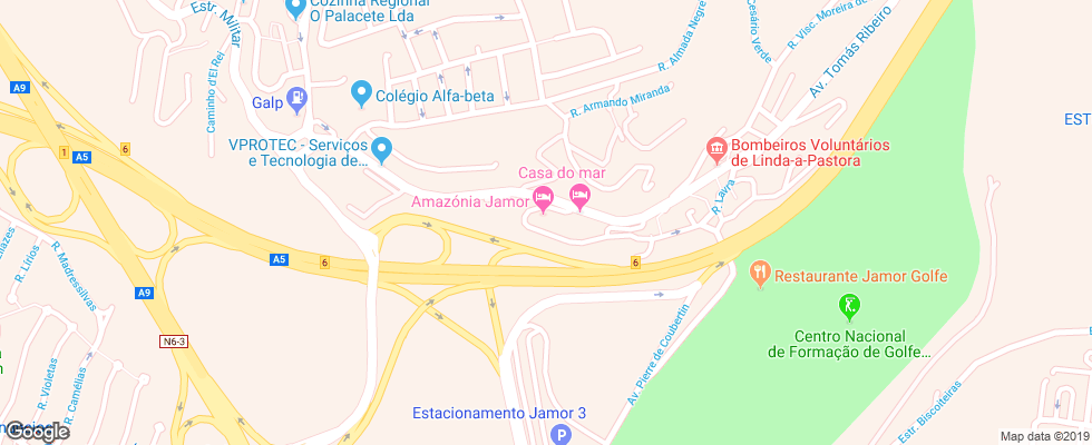 Отель Amazonia Jamor на карте Португалии