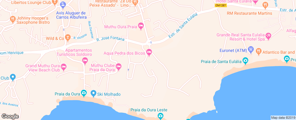 Отель Aqua Pedra Dos Bicos на карте Португалии