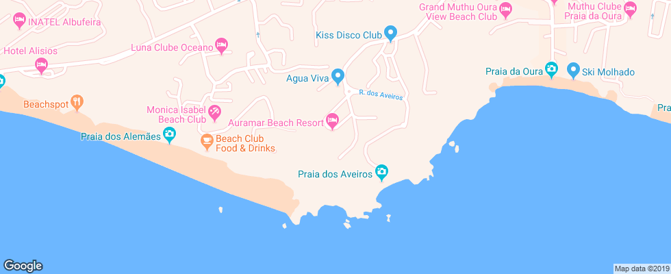 Отель Auramar на карте Португалии