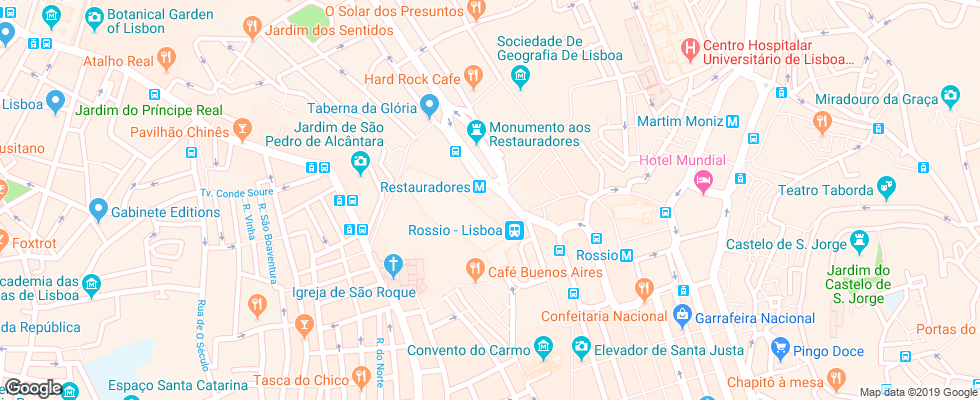 Отель Avenida Palace на карте Португалии