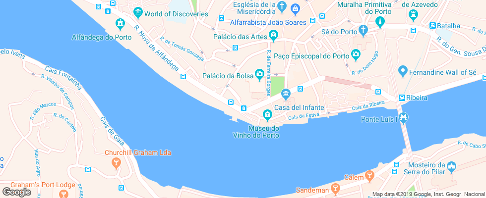 Отель Carris Porto Ribeira на карте Португалии