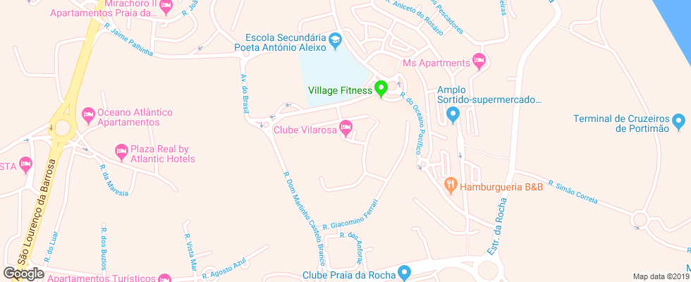 Отель Club Vilarosa на карте Португалии