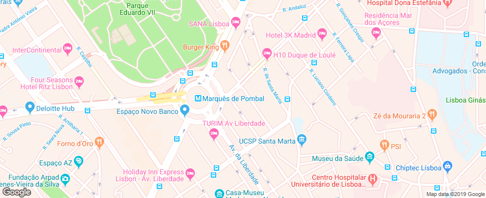 Отель Dom Carlos Park на карте Португалии