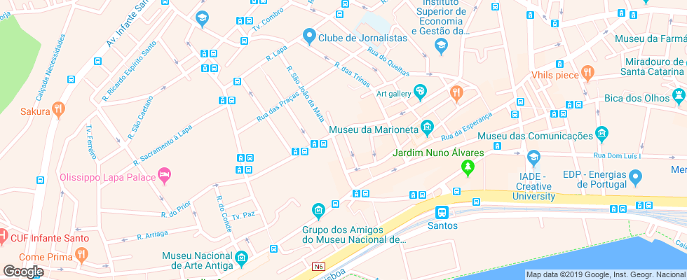 Отель Hello Lisbon Santos Apartments на карте Португалии