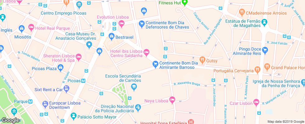 Отель Ibis Lisboa Saldanha на карте Португалии