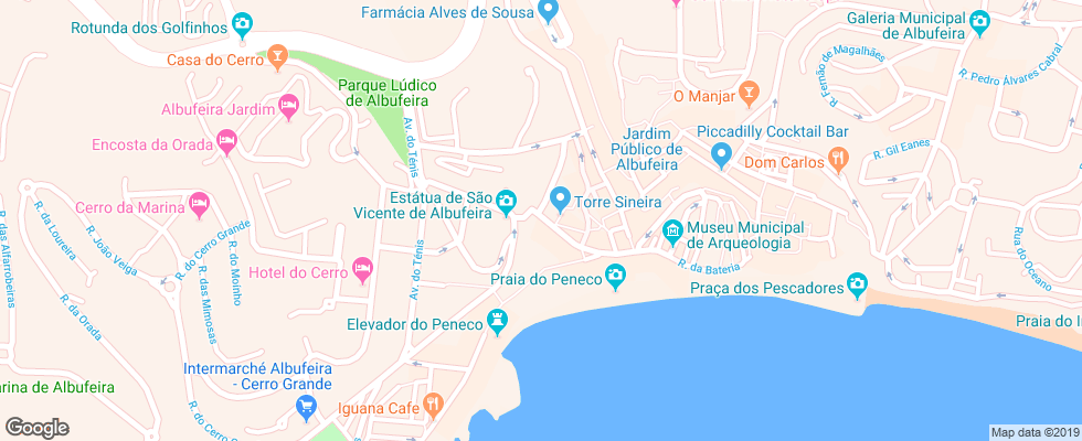 Отель Sensimar Falesia Atlantic на карте Португалии