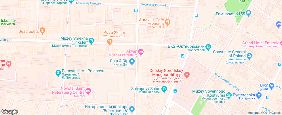 Отель Akyan на карте России