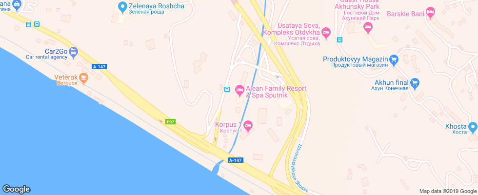 Отель Alean Femeli Rezort & Spa Sputnik на карте России