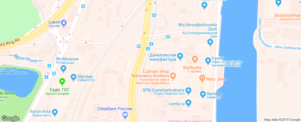 Отель Azimut Moskva Tulskaya на карте России