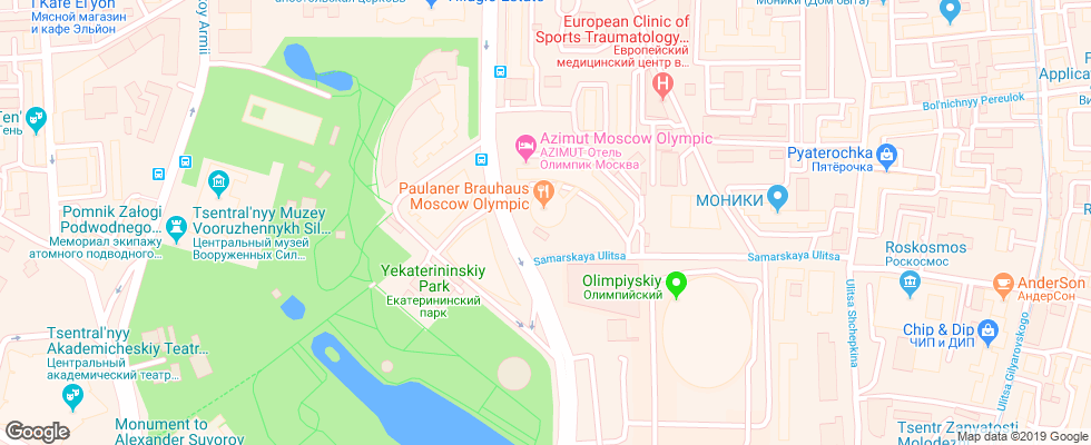 Отель Azimut Olimpik на карте России