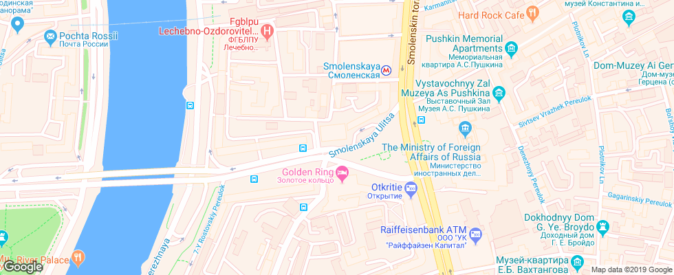 Отель Azimut Smolenskaya на карте России