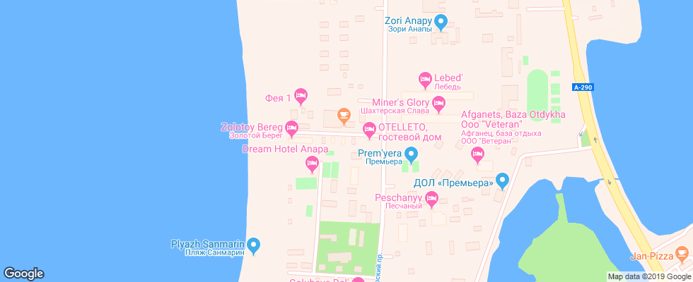 Отель Bereg Anapy на карте России