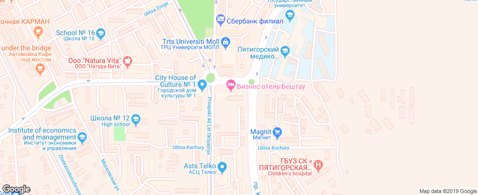 Отель Beshtau на карте России