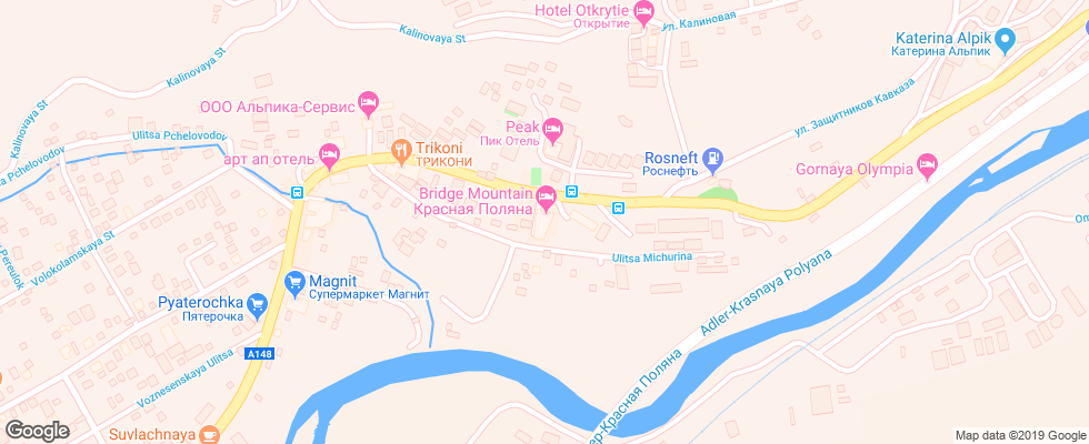 Отель Bridzh Mauntin на карте России