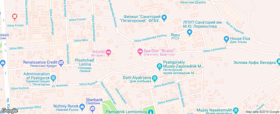 Отель Bristol Pyatigorsk на карте России