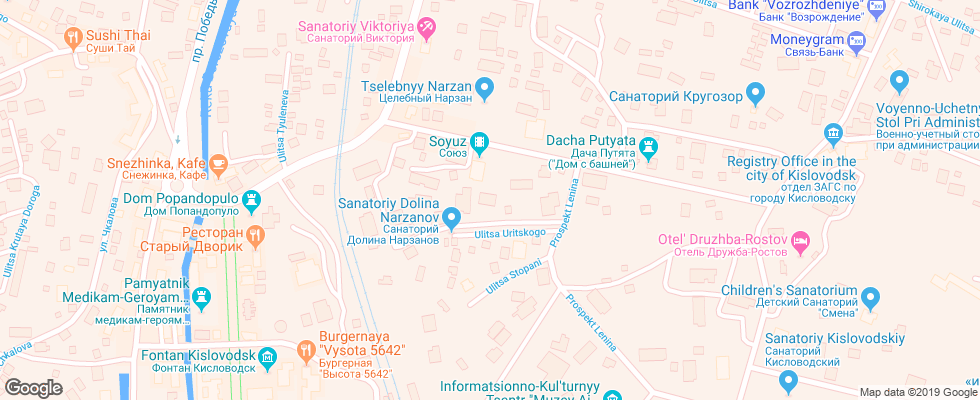 Отель Dolina Narzanov Kislovodsk на карте России