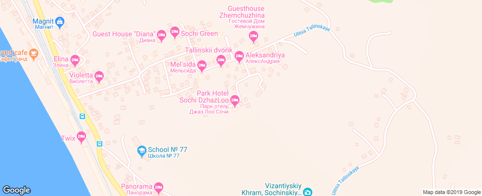 Отель Dzhaz Loo на карте России