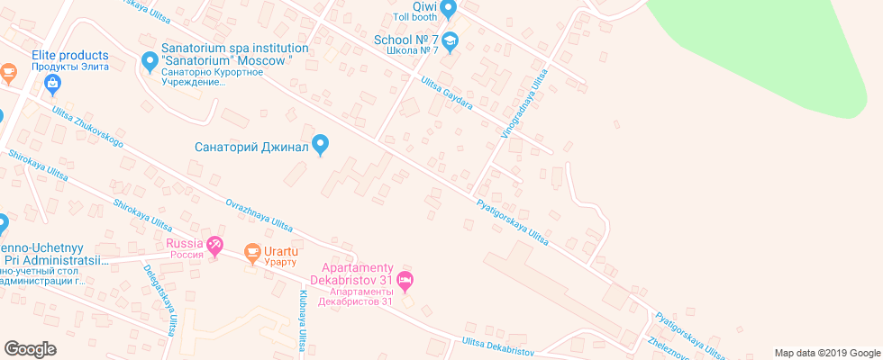 Отель Dzhinal на карте России