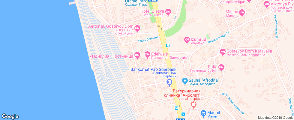 Отель Edelvejs на карте России