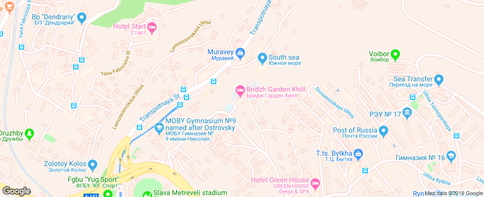 Отель Garden Hills на карте России