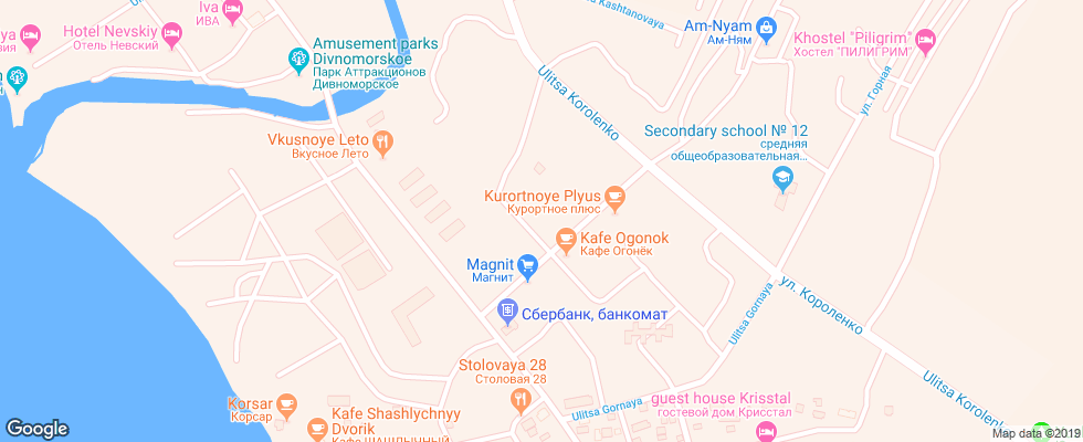 Отель Golubaya Dal на карте России