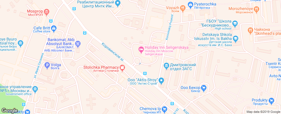 Отель Holidej Inn Seligerskaya на карте России