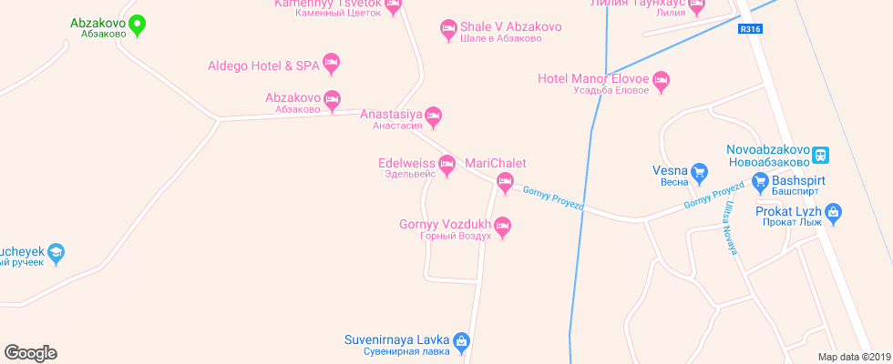 Отель Edelvejs на карте России