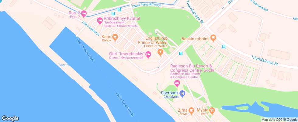 Отель Imeretinskij на карте России