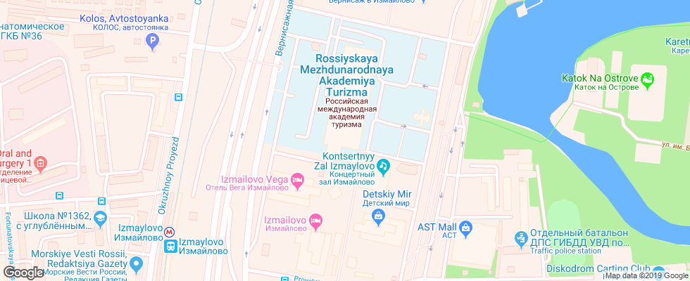 Отель Izmajlovo Gamma на карте России