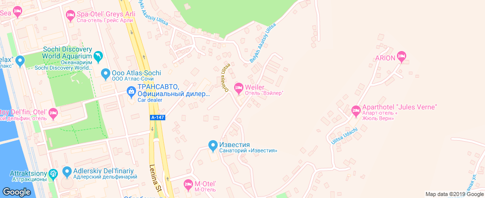 Отель Izvestiya на карте России