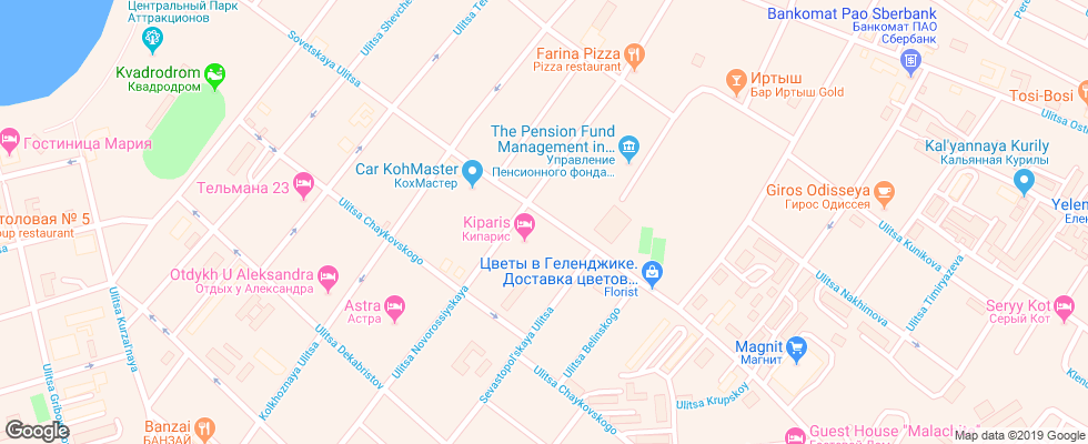 Отель Kiparis Gelendzhik на карте России